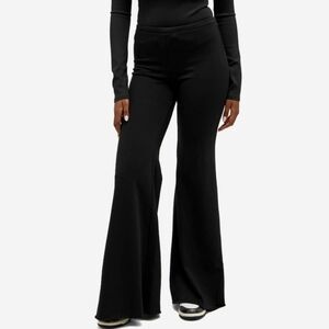 Good American Compression Terry Super Flare Womens Black Pants